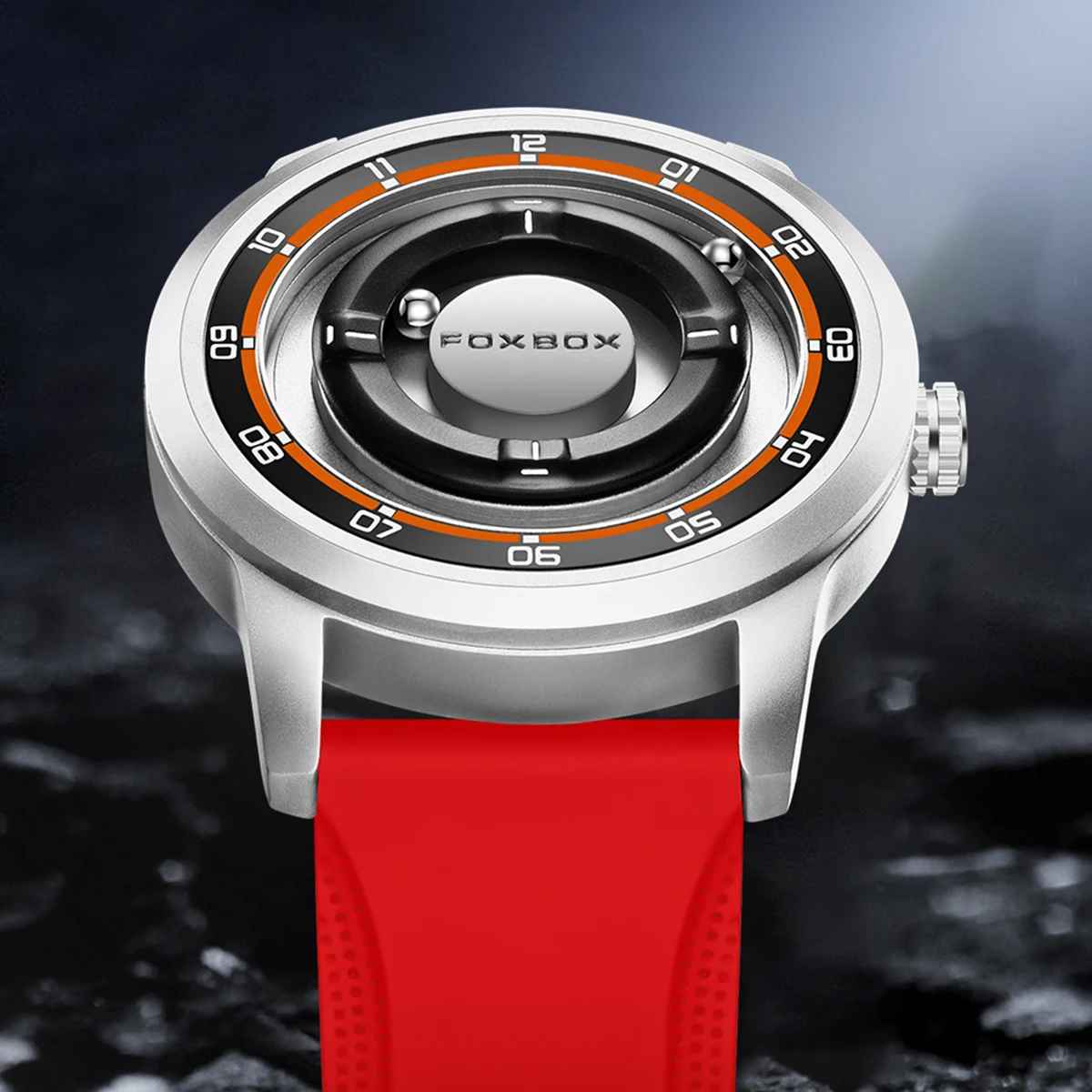 FOXBOX Watch Personalized Fashion Floating Magnetic Pointer Free Ball Bearing Creative Simple Waterproof Quartz Watch for Men