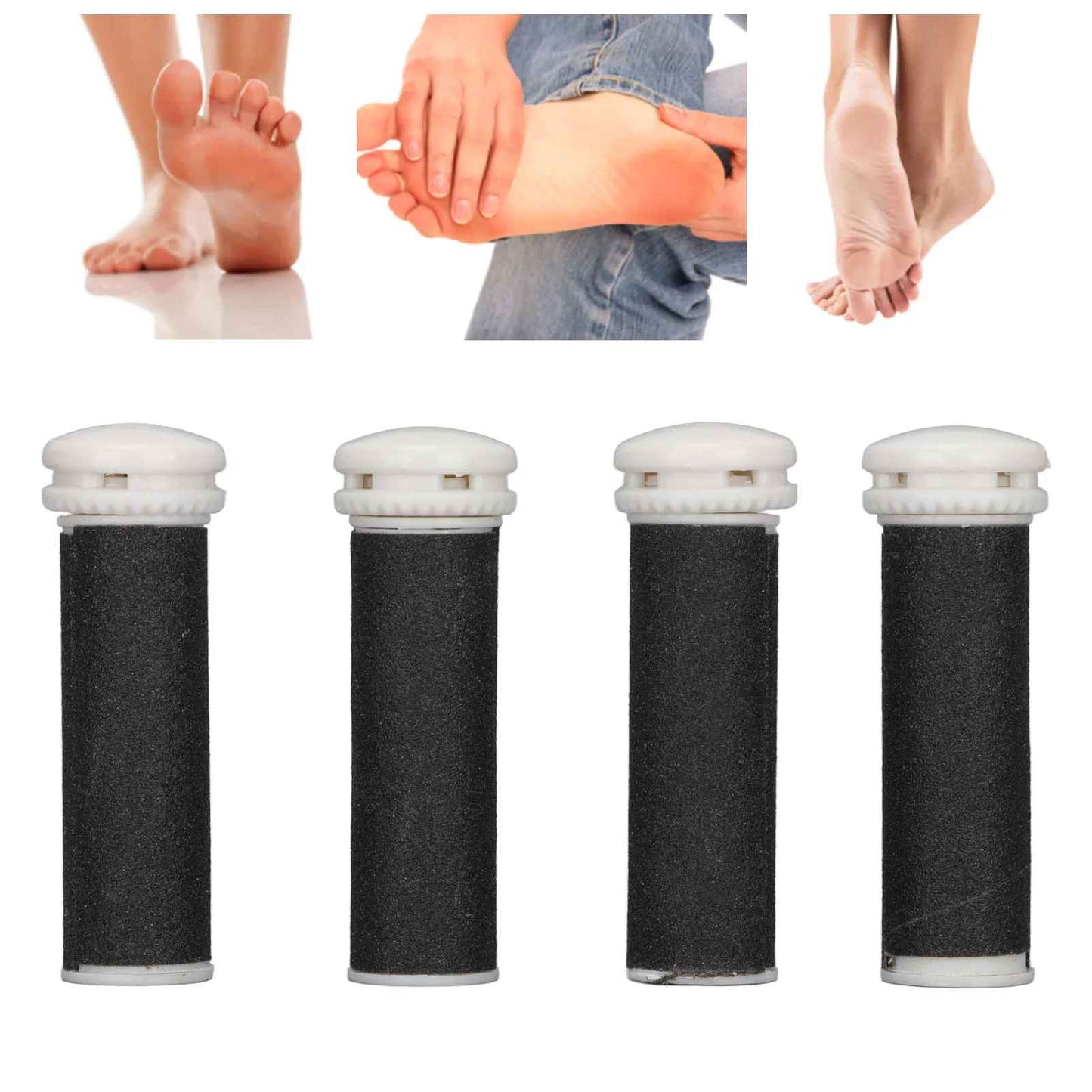 4pcs Replacement Roller Electric Foot File Grinding Tools Replacement Head For Feet Pedicure Tools Foot File Replacement Roller