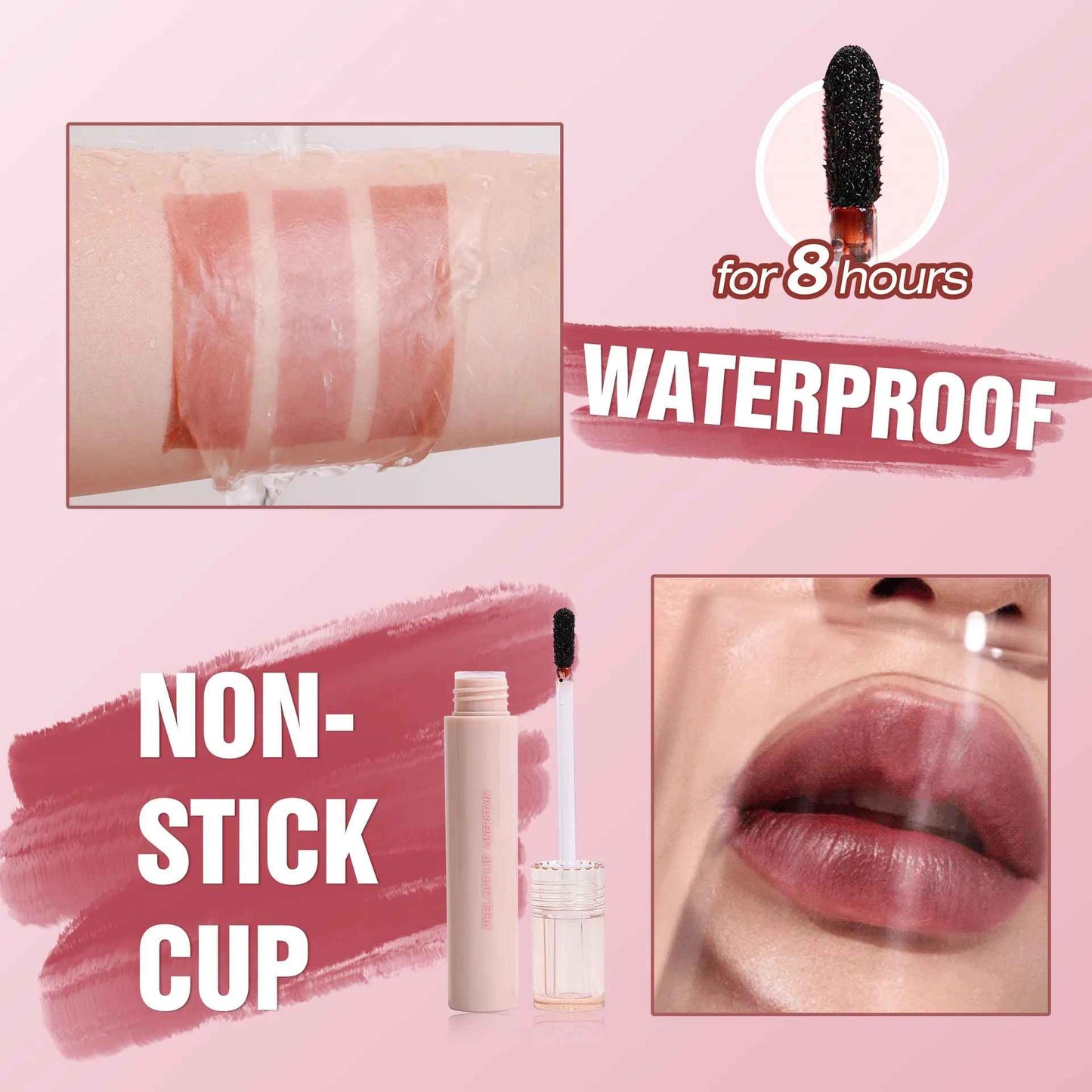 Peel Off Lip Stain Reveal Long Lasting Waterproof Matte Lip Contour Tint Transfer Proof Non-stick Cup Plump Look Lip Gloss