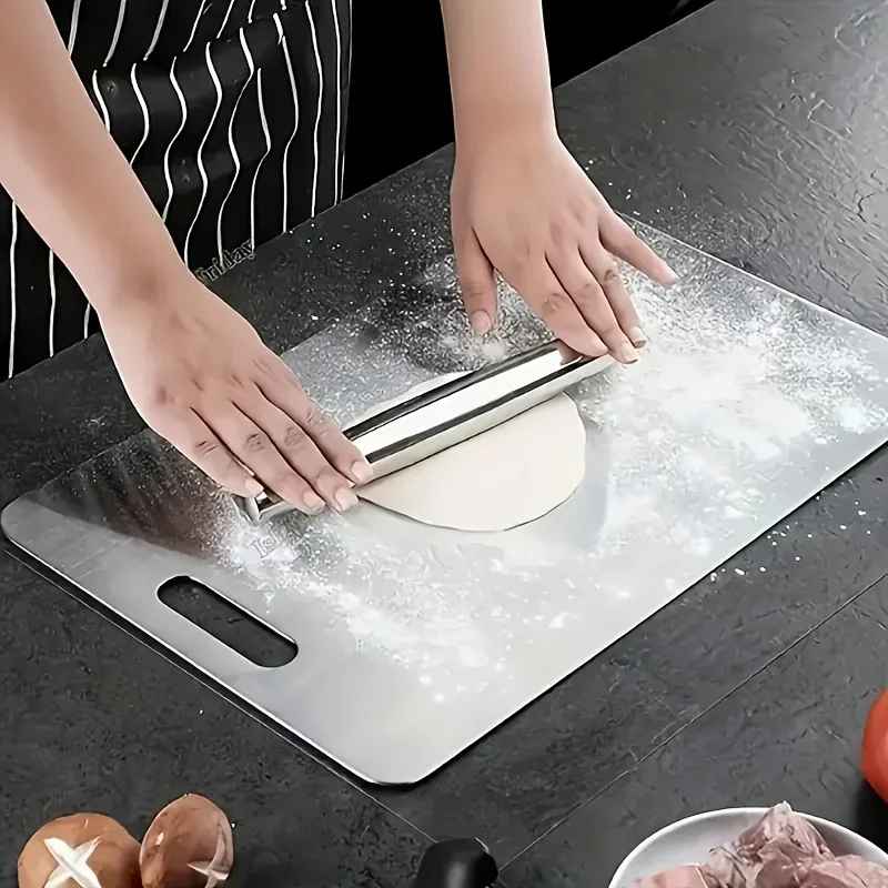 2pcs Stainless Steel Cutting Board Set - Heavy Duty Non-Slip for Meat & Vegetables | BPA Free & Rust Proof