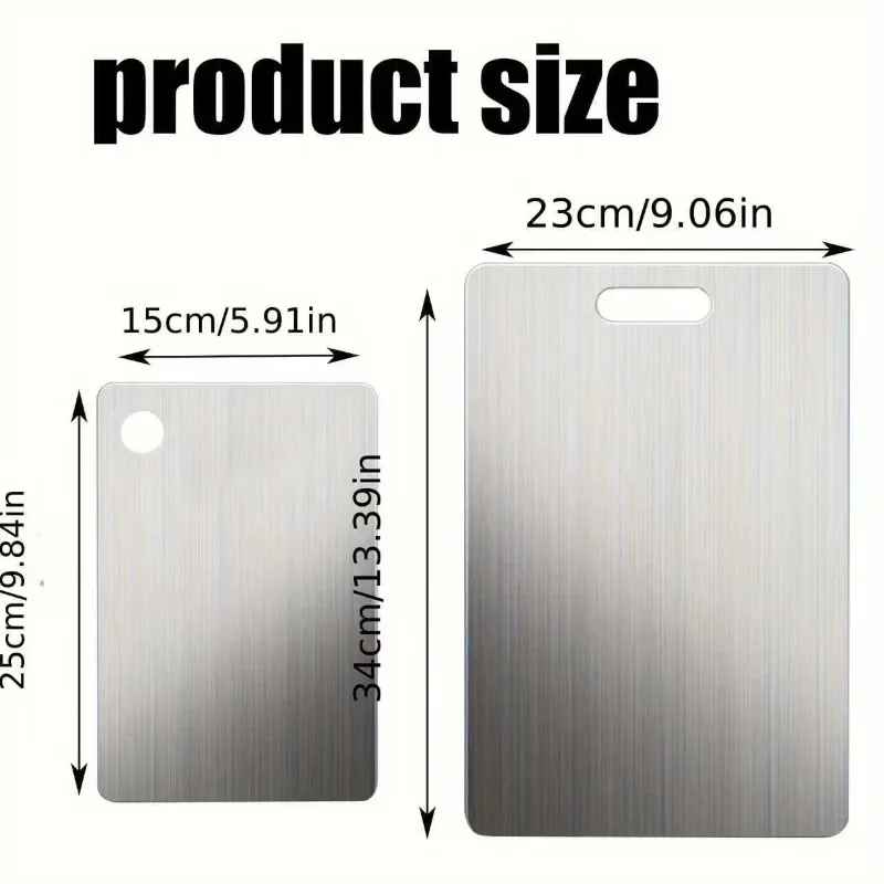 2pcs Stainless Steel Cutting Board Set - Heavy Duty Non-Slip for Meat & Vegetables | BPA Free & Rust Proof