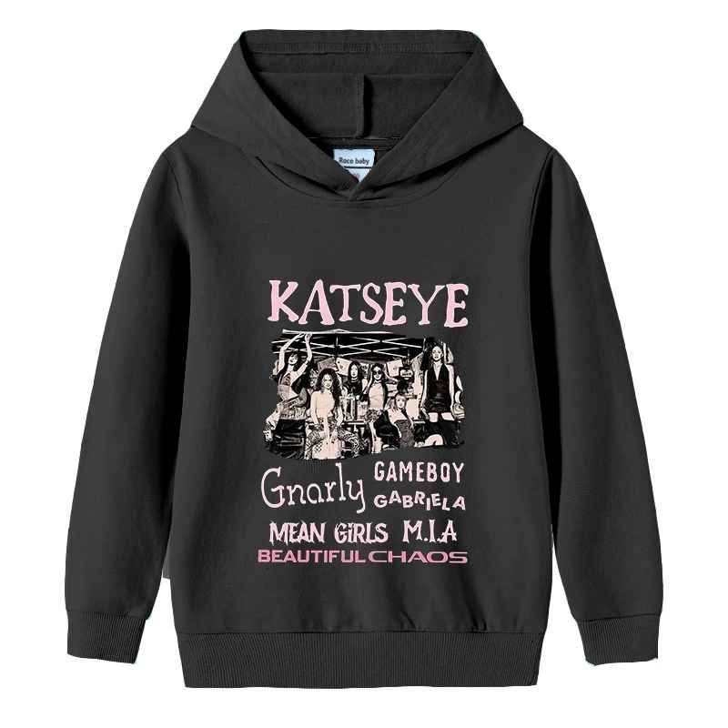 KATSEYE Hoodie for Kid Toddler Kawaii Long-sleeved Girls Winter Thin Sweatshirt Fashion Idol Printed Warm Children's Tops Gift