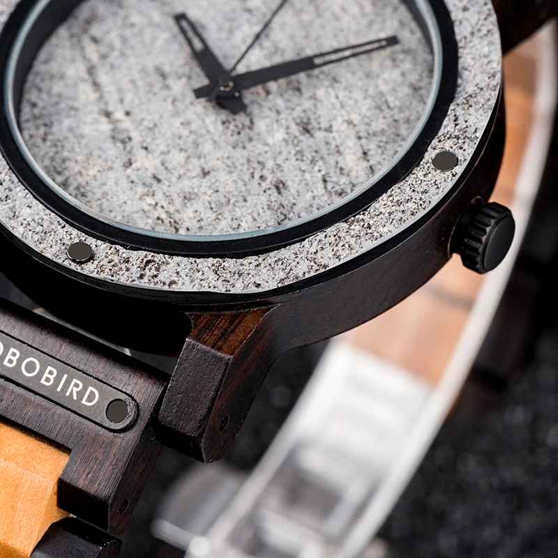 BOBO BIRD Stone Watch for Men Relogio Masculino 2022 New Men’s Wooden Band Wristwatches Personalized Christmas Gift Dropshipping