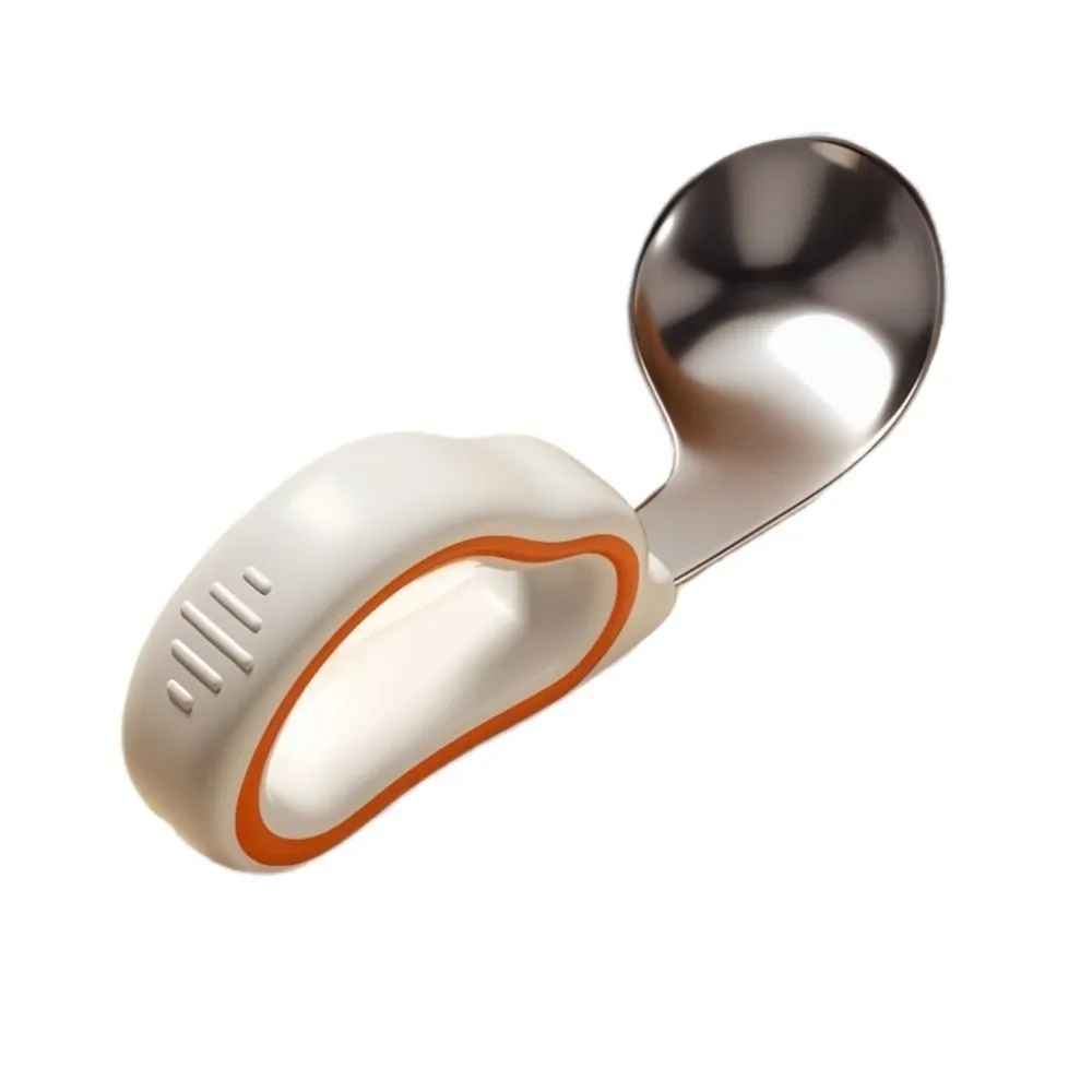 Silicone Baby Fork and Spoon Set 316 Stainless Steel Self Feeding Baby Cutlery Short Handle with Storage Box Child Tableware