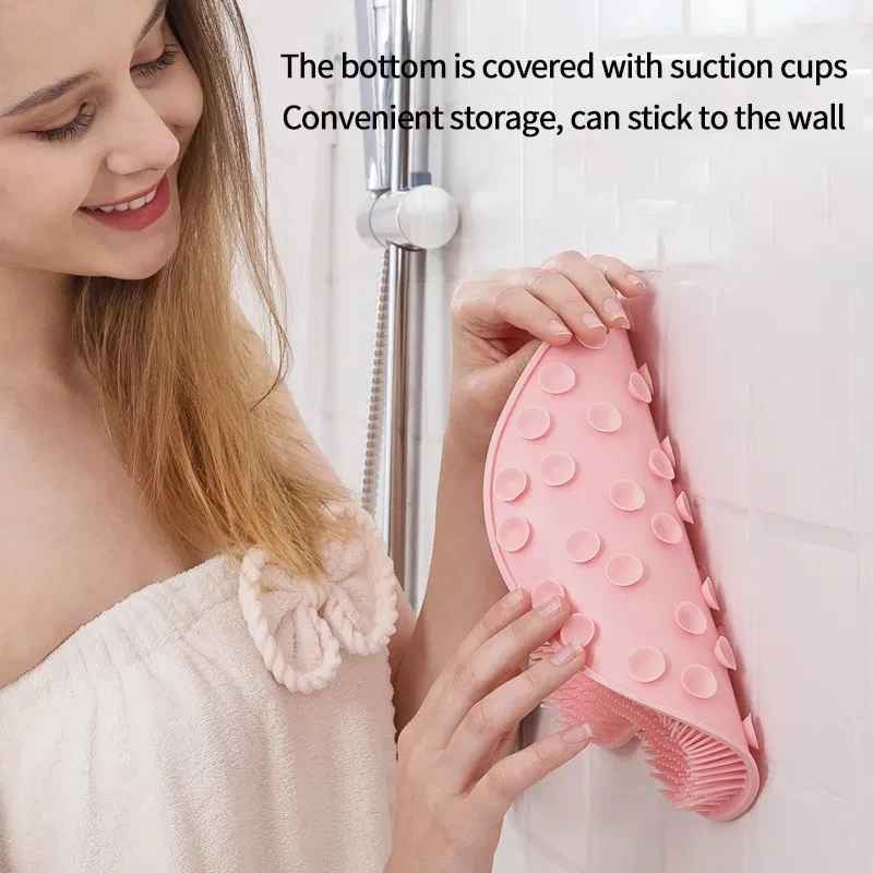 Exfoliating shower massage foot pad, silicone anti-slip bath mat, back massage brush, body cleaning products, single product