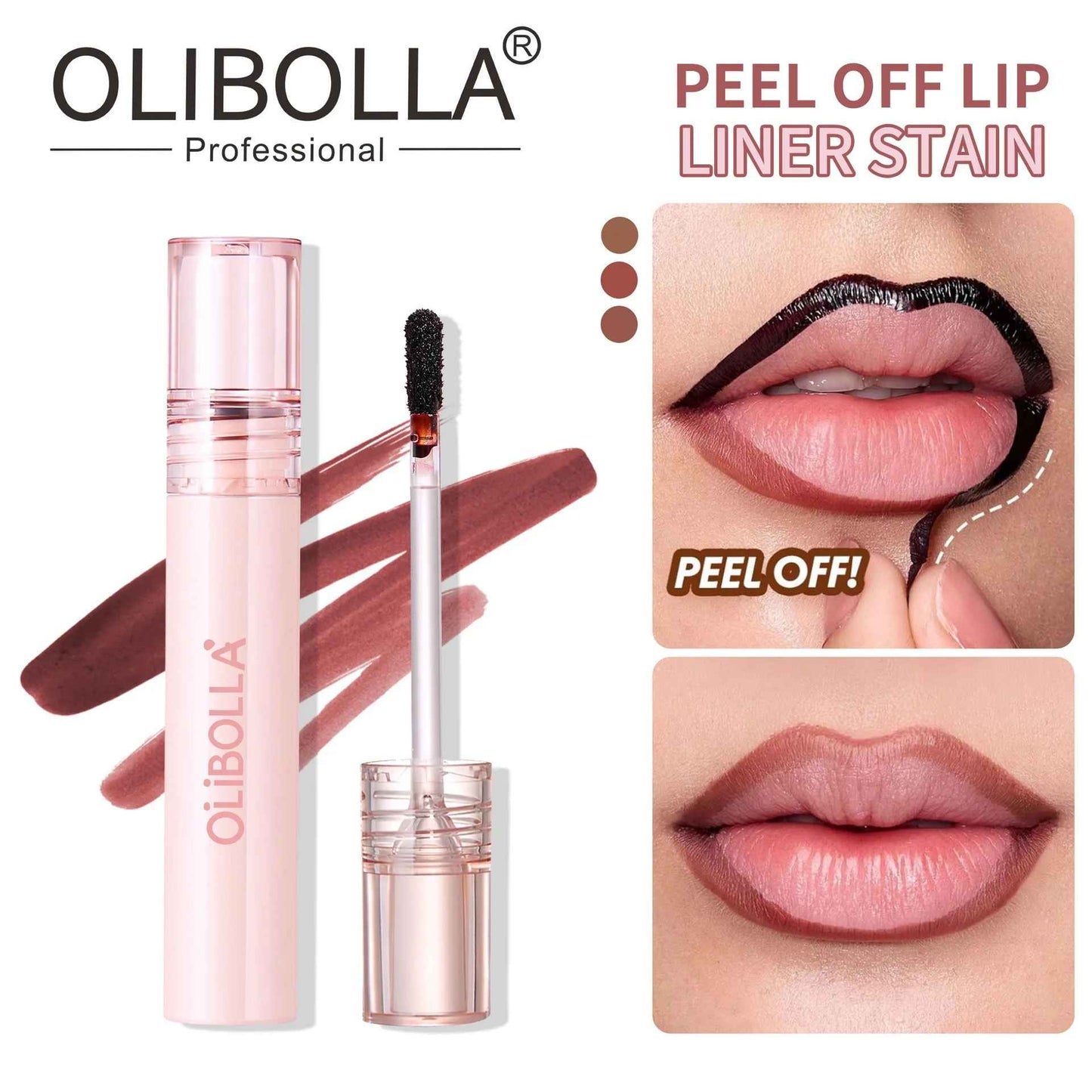 Peel Off Lip Stain Reveal Long Lasting Waterproof Matte Lip Contour Tint Transfer Proof Non-stick Cup Plump Look Lip Gloss