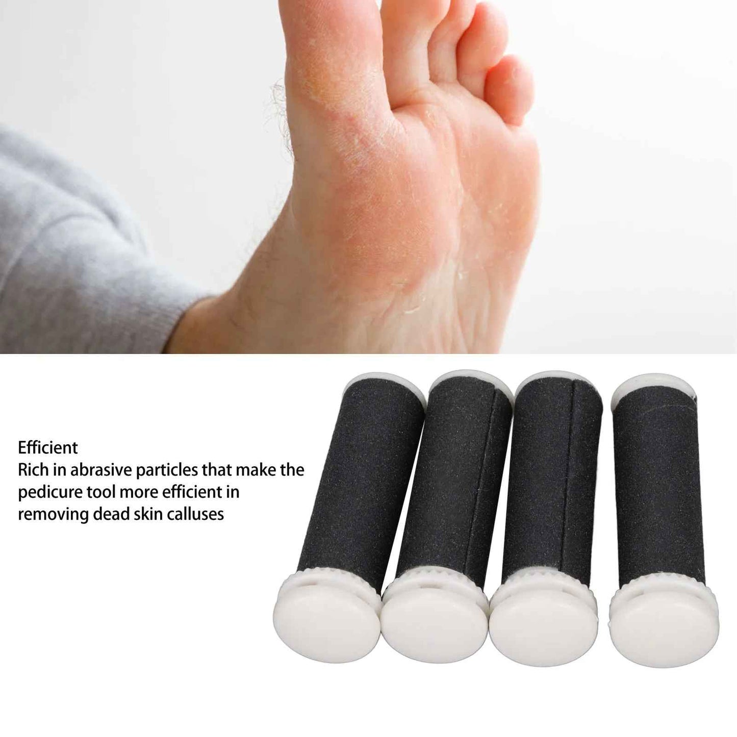4pcs Replacement Roller Electric Foot File Grinding Tools Replacement Head For Feet Pedicure Tools Foot File Replacement Roller