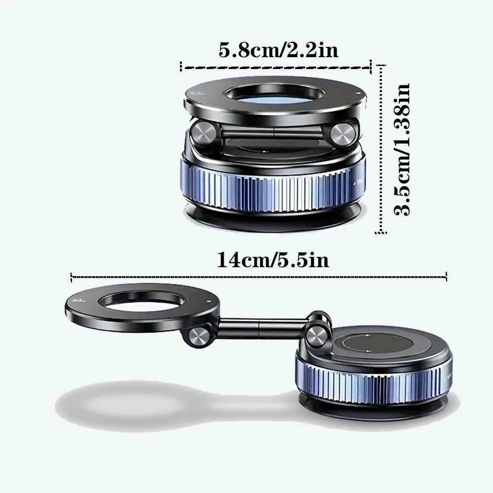 Magnetic Suction Cup Phone Mount for Magsafe 360° Adjustable Magnetic Car Phone Holder Pocket Size Foldable Car Mount