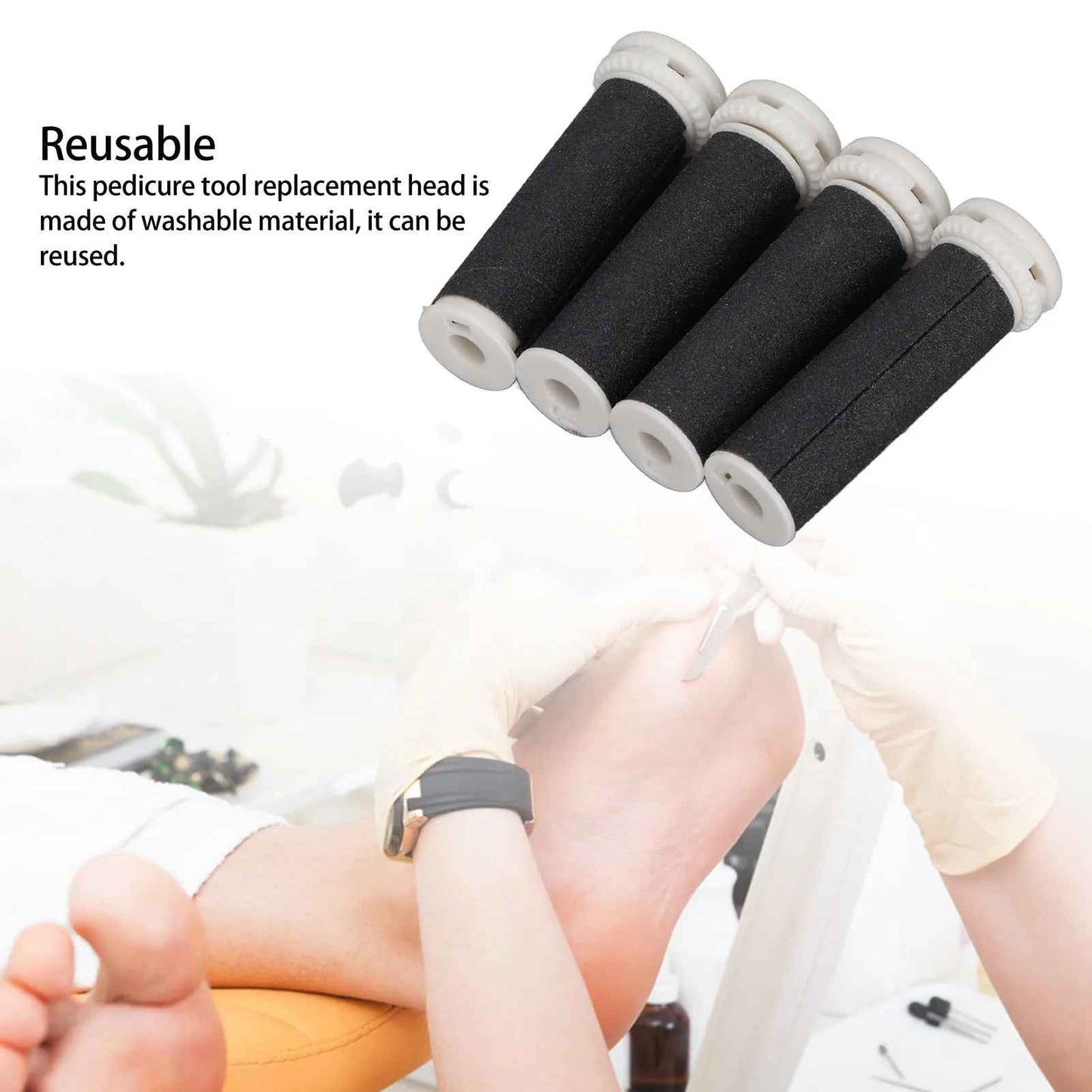 4pcs Replacement Roller Electric Foot File Grinding Tools Replacement Head For Feet Pedicure Tools Foot File Replacement Roller