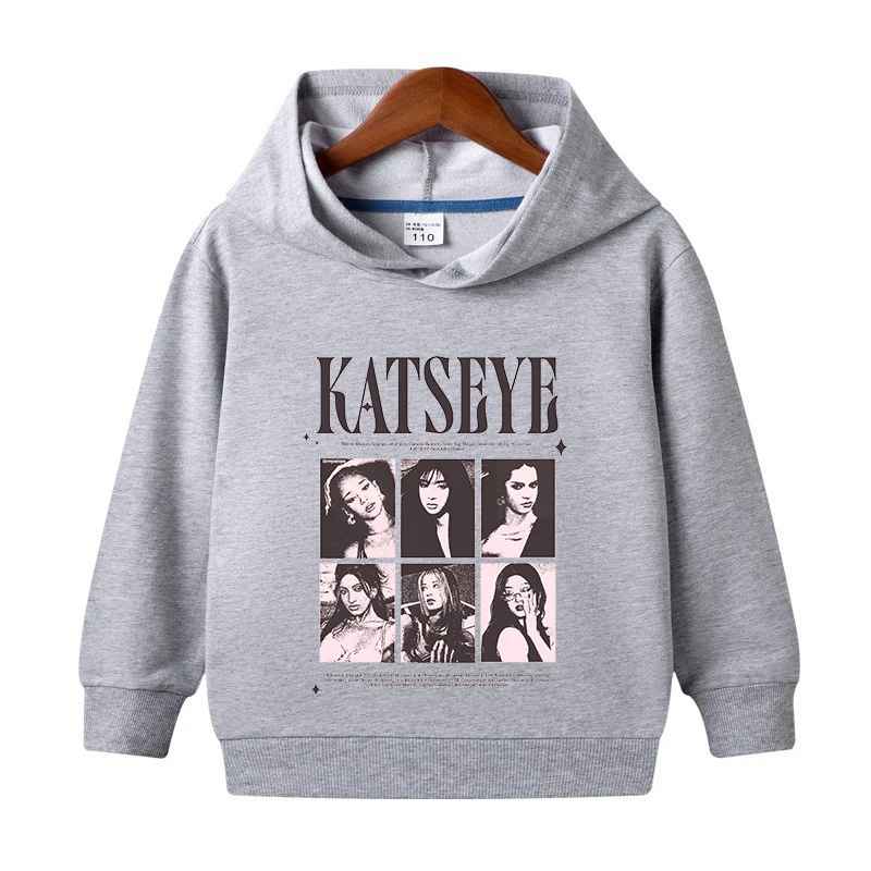 KATSEYE Hoodie for Kid Toddler Kawaii Long-sleeved Girls Winter Thin Sweatshirt Fashion Idol Printed Warm Children's Tops Gift